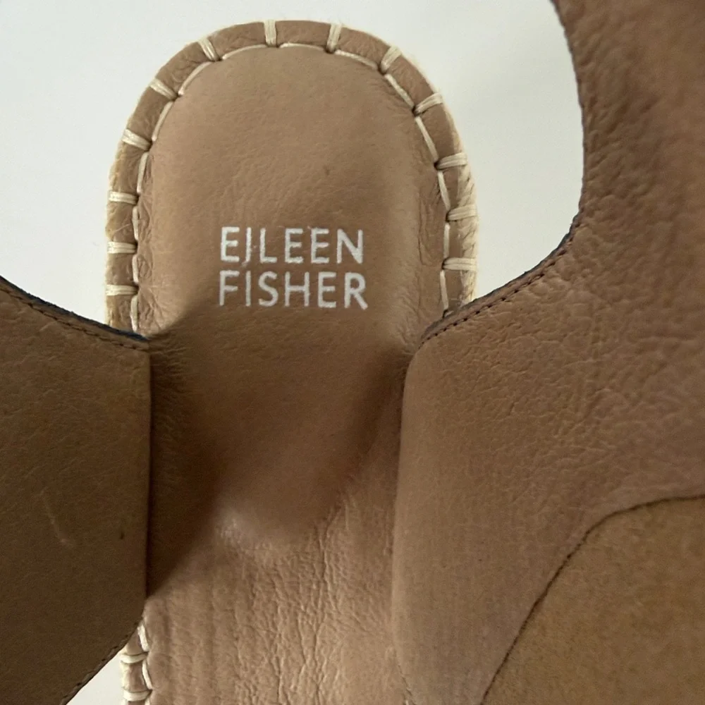 Eileen Fisher Weslia Twilight Blue Suede Leather Espadrille Wedge Sandal Size 9